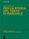 Per la storia del testo di Marziale